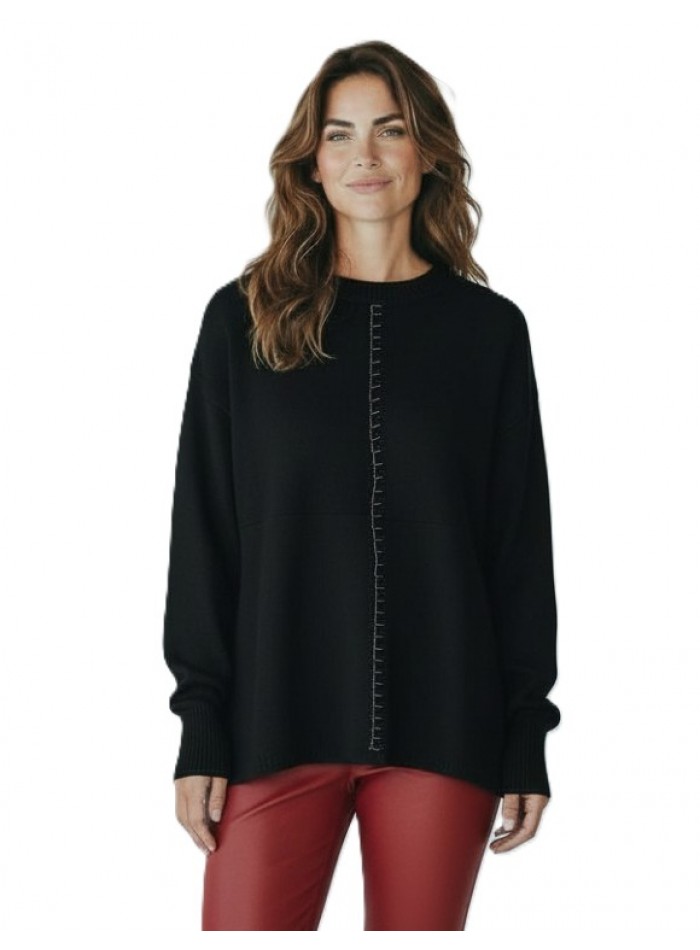 Pulover Silver Chain, Negru